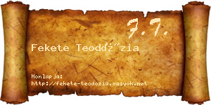 Fekete Teodózia névjegykártya